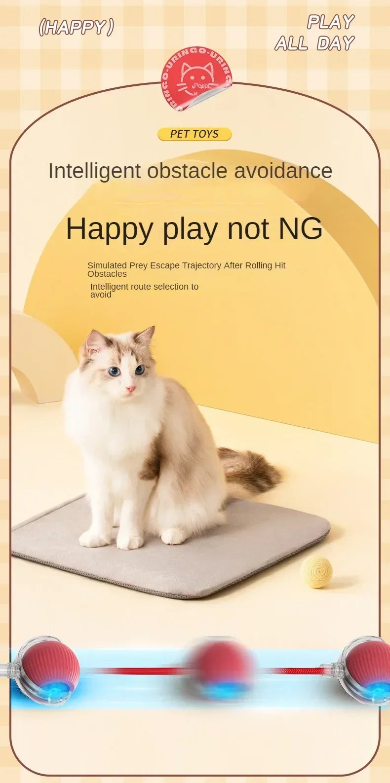 Interactive Self-Moving Cat Ball Toy